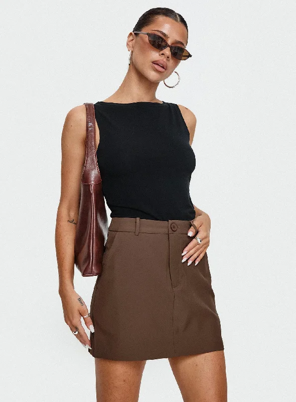 Your Shopping Spree Starts Here!Your Shopping Spree Starts Here!Sabyna Tailored Mini Skirt Brown Your Shopping Spree Starts Here!Your Shopping Spree Starts Here!Sabyna Tailored Mini Skirt Brown