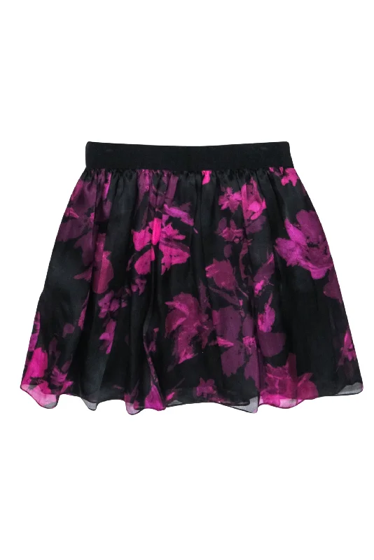Find Your Perfect Deal Today!Find Your Perfect Deal Today!Milly - Black & Pink Floral Silk A-line Skirt Sz 10 Find Your Perfect Deal Today!Find Your Perfect Deal Today!Milly - Black & Pink Floral Silk A-line Skirt Sz 10