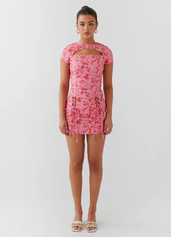 Your Dream Deal is Here!Your Dream Deal is Here!Take A Sip Tie Mini Skirt - Cherry Blossom Your Dream Deal is Here!Your Dream Deal is Here!Take A Sip Tie Mini Skirt - Cherry Blossom