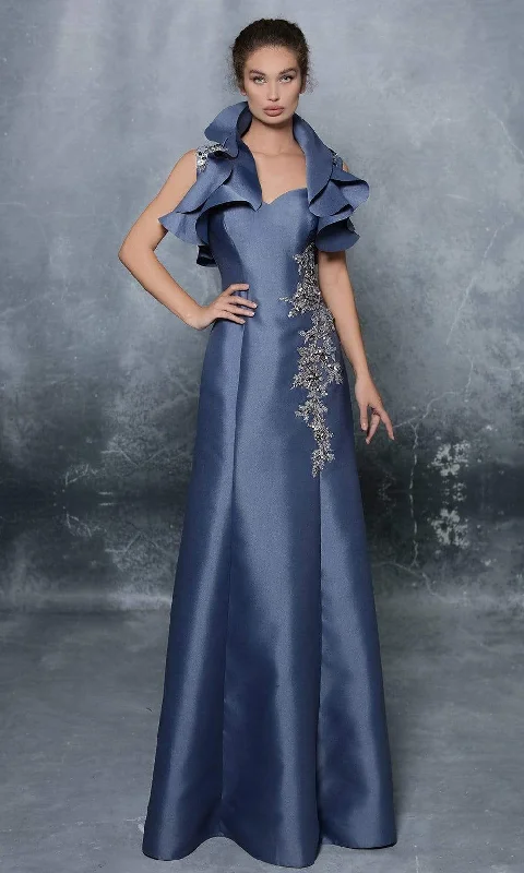 Your Favorite Items on Sale Now!Your Favorite Items on Sale Now!Tarik Ediz - Embellished and Ruffled A-line Gown 96024 - 1 pc Marlin Blue In Size 6 Available Your Favorite Items on Sale Now!Your Favorite Items on Sale Now!Tarik Ediz - Embellished and Ruffled A-line Gown 96024 - 1 pc Marlin Blue In Size 6 Available