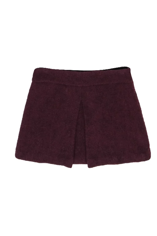 Crazy Discounts Inside!Crazy Discounts Inside!Theory - Maroon Wool Mini Skirt w/ Front Pleat Sz 0 Crazy Discounts Inside!Crazy Discounts Inside!Theory - Maroon Wool Mini Skirt w/ Front Pleat Sz 0