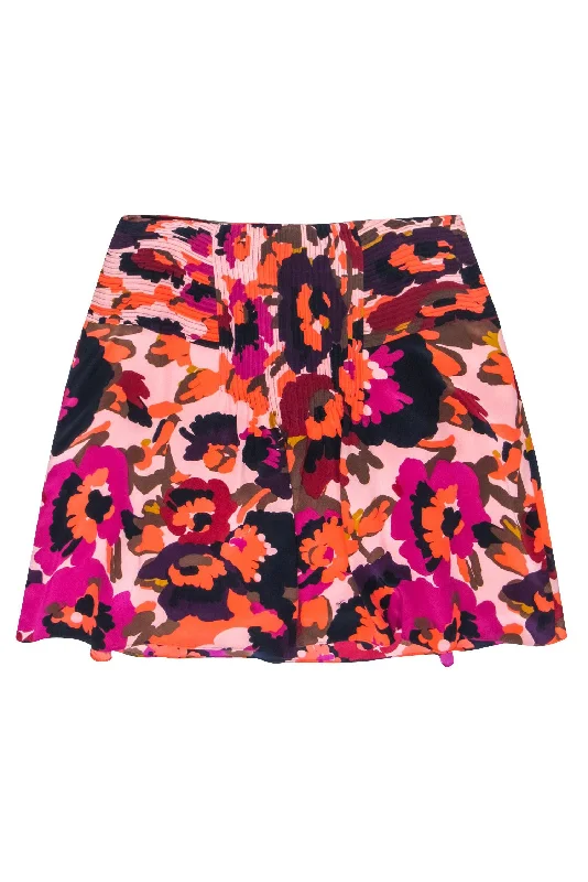 Don't Miss Out!Don't Miss Out!Trina Turk - Purple, Blush & Orange Abstract Floral Print Skirt Sz S