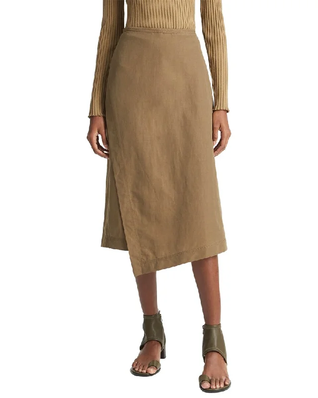 Shop the Hottest Deals!Shop the Hottest Deals!Vince Utility Asymmetric Paneled Linen-Blend Skirt