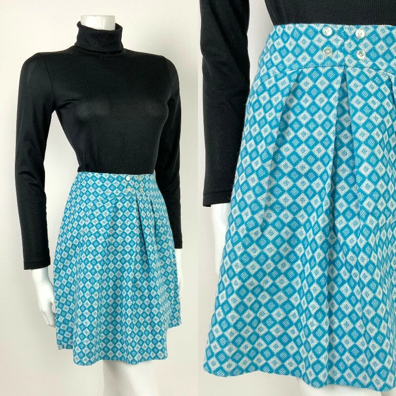 Save More with Every Purchase!Save More with Every Purchase!VTG 60s 70s BABY BLUE WHITE DIAMOND CHECKERBOARD GEOMETRIC PLEATED MOD SKIRT 8 Save More with Every Purchase!Save More with Every Purchase!VTG 60s 70s BABY BLUE WHITE DIAMOND CHECKERBOARD GEOMETRIC PLEATED MOD SKIRT 8