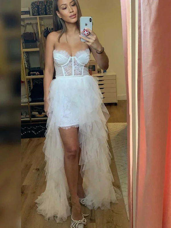 Save More When You Shop More!Save More When You Shop More!Off White Tulle Tiered Sweetheart High Low Prom Dresses, Formal Evening Dress PD268 Save More When You Shop More!Save More When You Shop More!Off White Tulle Tiered Sweetheart High Low Prom Dresses, Formal Evening Dress PD268