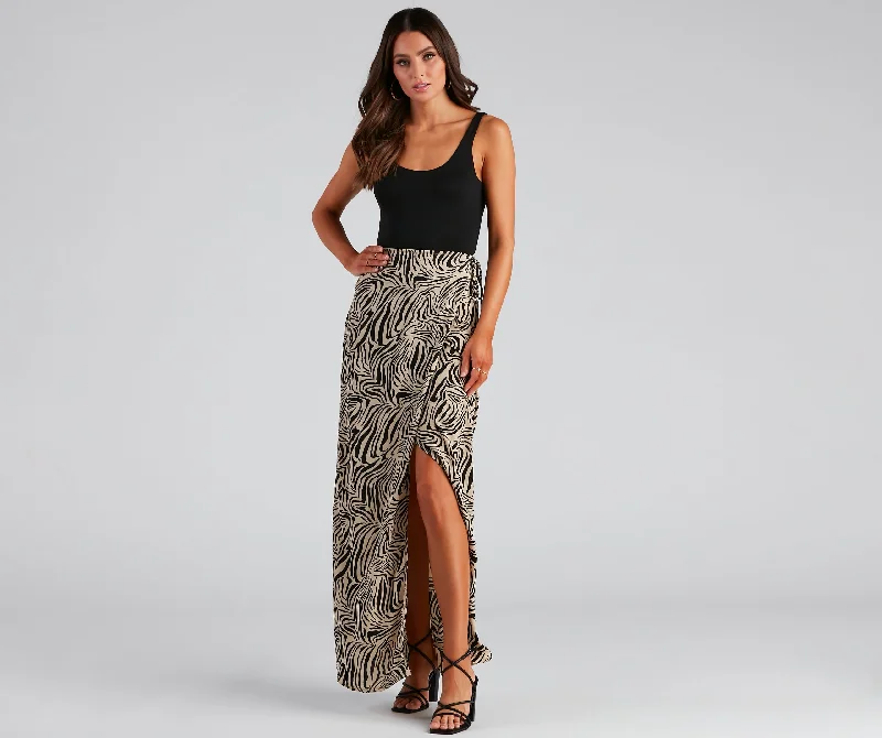 Great Deals, Just for You!Great Deals, Just for You!Wild And Chic Zebra Maxi Skirt