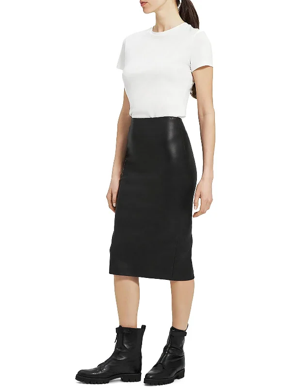 Upgrade for Less!Upgrade for Less!Womens Faux Leather Midi Pencil Skirt