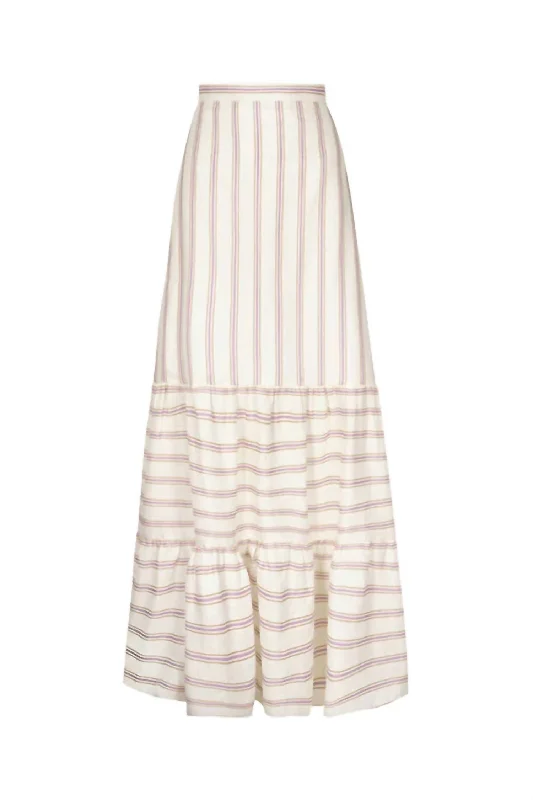 Incredible Savings Inside!Incredible Savings Inside!Women's Julieta Linen Maxi Skirt In Lila Stripes Incredible Savings Inside!Incredible Savings Inside!Women's Julieta Linen Maxi Skirt In Lila Stripes