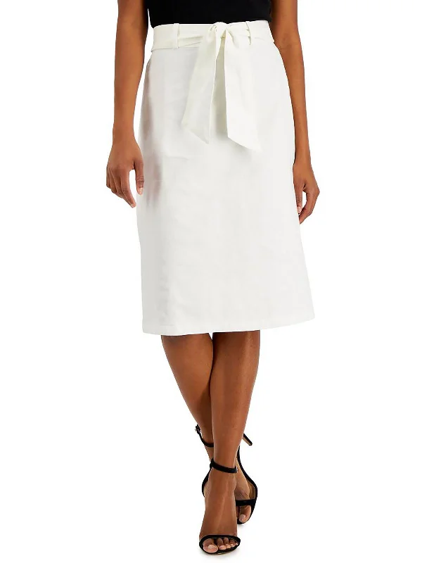 Crazy Discounts Inside!Crazy Discounts Inside!Womens Linen Blend Knee-Length A-Line Skirt Crazy Discounts Inside!Crazy Discounts Inside!Womens Linen Blend Knee-Length A-Line Skirt