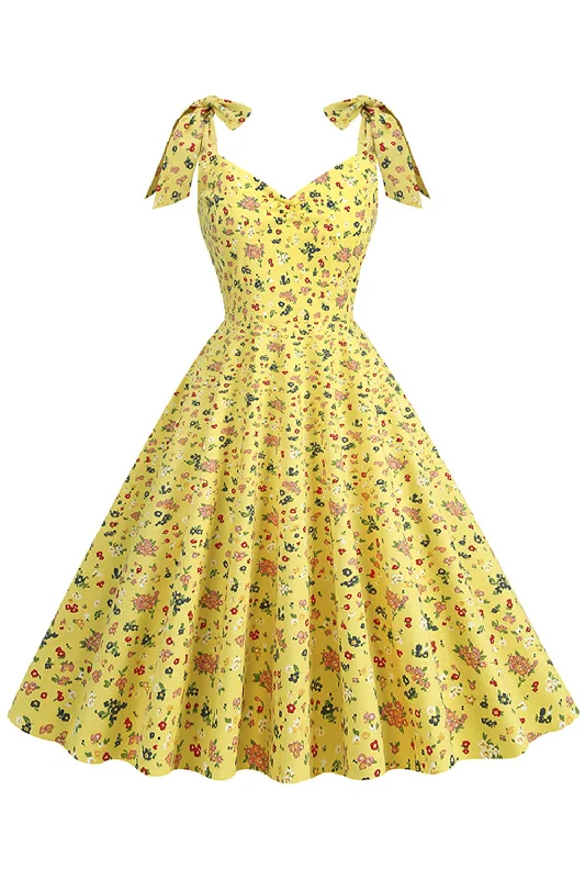 Snag the Best Prices Now!Snag the Best Prices Now!Yellow Printed Sleeveless Straps Vintage Dress Snag the Best Prices Now!Snag the Best Prices Now!Yellow Printed Sleeveless Straps Vintage Dress