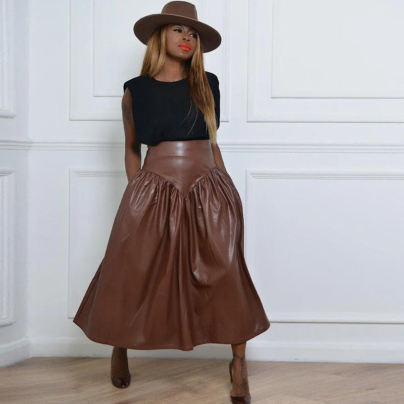 Mega Sale Happening Now!Mega Sale Happening Now!Z68641 Winter Fashion Bottoms Sexy Solid High Waist women Casual PU Leather long skirt Mega Sale Happening Now!Mega Sale Happening Now!Z68641 Winter Fashion Bottoms Sexy Solid High Waist women Casual PU Leather long skirt