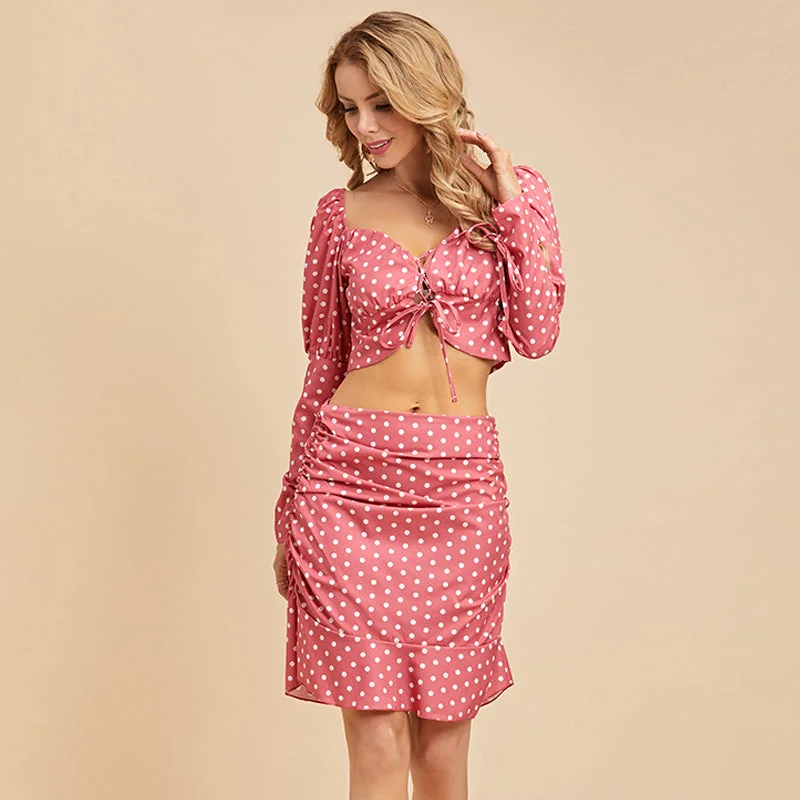 Your Shopping Wish, Our Discount Command!Your Shopping Wish, Our Discount Command!KittenAlarm - Women fashion Polka dot four-way stretch dress long sleeve Crop Tee & Skirt Set Your Shopping Wish, Our Discount Command!Your Shopping Wish, Our Discount Command!KittenAlarm - Women fashion Polka dot four-way stretch dress long sleeve Crop Tee & Skirt Set