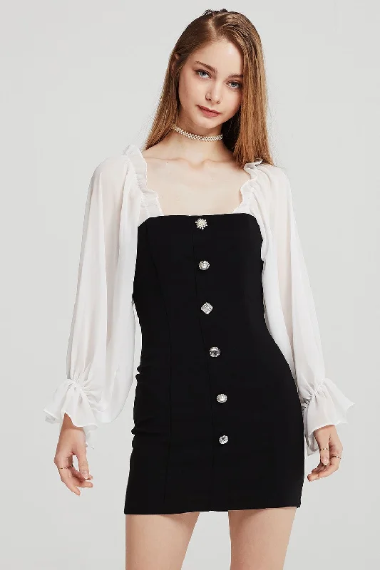 Score Huge Discounts Today!Score Huge Discounts Today!Alexis Jewel Button Dress w/ Frill Top Score Huge Discounts Today!Score Huge Discounts Today!Alexis Jewel Button Dress w/ Frill Top
