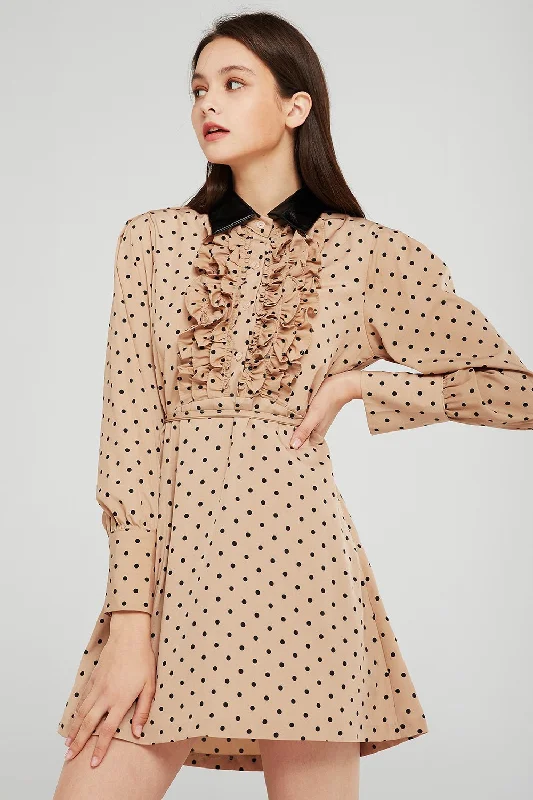 Unmissable Offers Await!Unmissable Offers Await!Allen Dotted Pleather Collar Dress