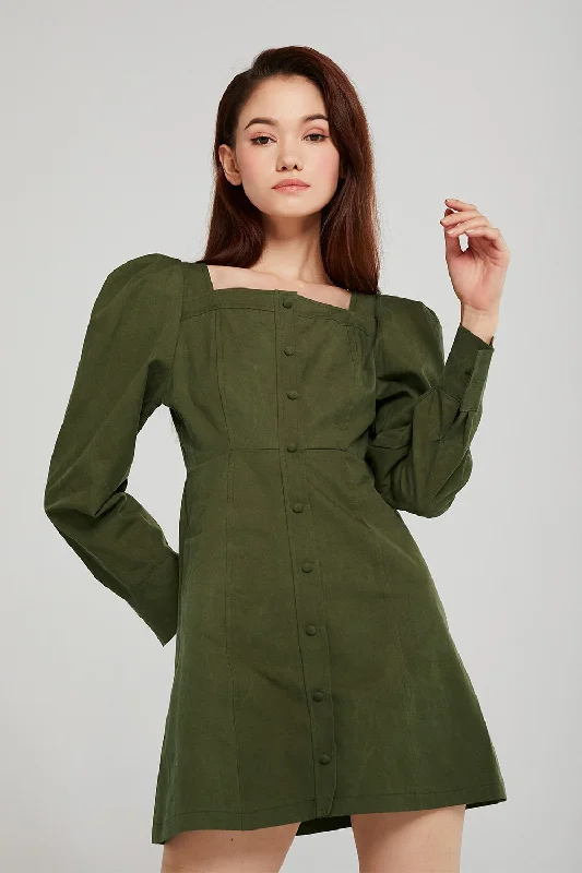 Best Deals Just for You!Best Deals Just for You!Aria Square Neck Dress w/Button Detail Best Deals Just for You!Best Deals Just for You!Aria Square Neck Dress w/Button Detail