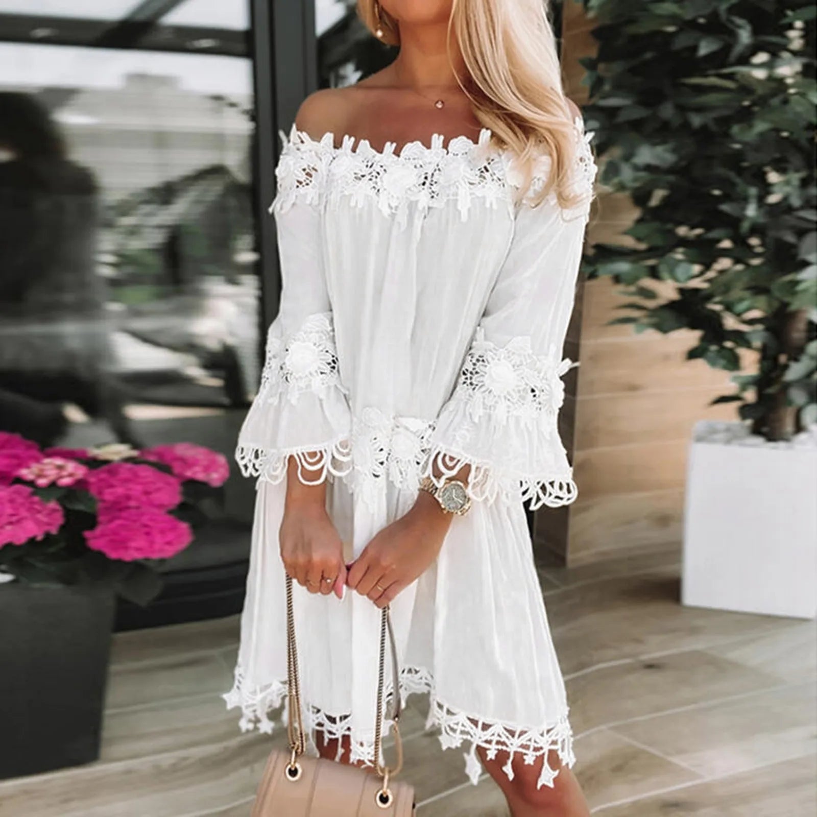 Limited Stock Available!Limited Stock Available!Holiday 2024 Sundress Off Shoulder V Neck Short Sleeve Beach Boho Dress Limited Stock Available!Limited Stock Available!Holiday 2024 Sundress Off Shoulder V Neck Short Sleeve Beach Boho Dress