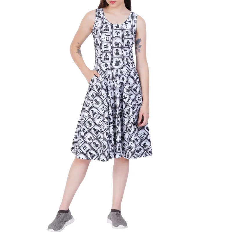 Get Ready to Save!Get Ready to Save!Curious Creatures & Cameras Sleeveless Twirl Dress Get Ready to Save!Get Ready to Save!Curious Creatures & Cameras Sleeveless Twirl Dress