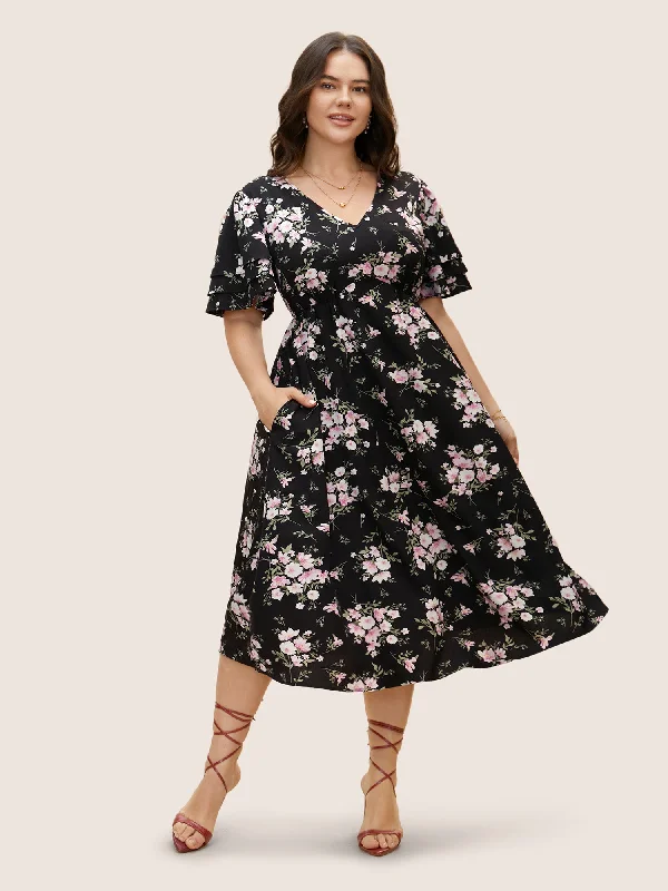 Best Price of the Season!Best Price of the Season!Floral Elastic Waist Tiered Ruffle Sleeve Dress Best Price of the Season!Best Price of the Season!Floral Elastic Waist Tiered Ruffle Sleeve Dress