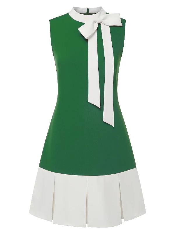 Time to Snag a Bargain!Time to Snag a Bargain!Green 1960s Crew Bowknot Sleeveless Dress Time to Snag a Bargain!Time to Snag a Bargain!Green 1960s Crew Bowknot Sleeveless Dress
