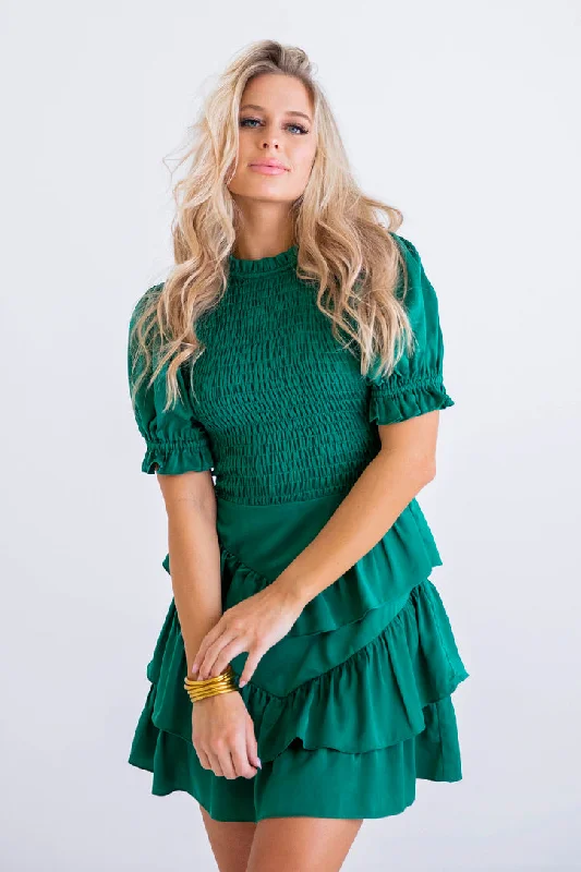 Today’s Deals, Tomorrow’s Regrets!Today’s Deals, Tomorrow’s Regrets!Green Satin Smock Tier Dress Today’s Deals, Tomorrow’s Regrets!Today’s Deals, Tomorrow’s Regrets!Green Satin Smock Tier Dress