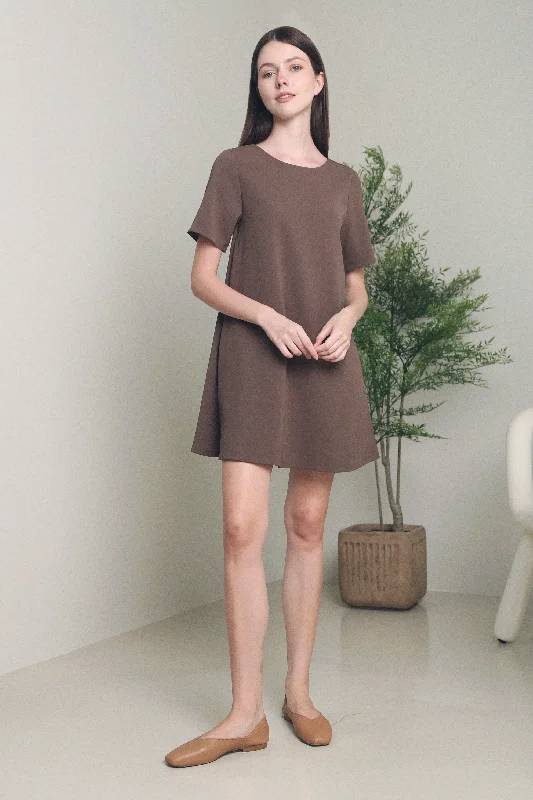 Score Big Savings Today!Score Big Savings Today!Haig Scoop Neck Shift Dress Brown