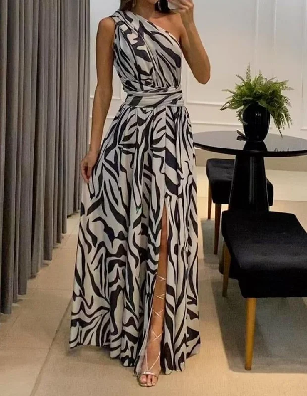 Your Dream Deal is Here!Your Dream Deal is Here!Loud back single shoulder sleeveless printed long dress for women Your Dream Deal is Here!Your Dream Deal is Here!Loud back single shoulder sleeveless printed long dress for women