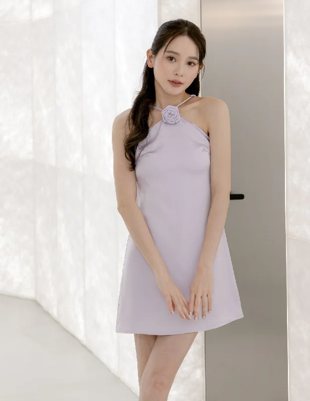One Click Away from Big Savings!One Click Away from Big Savings!Lyra Satin Halter Dress in Lilac One Click Away from Big Savings!One Click Away from Big Savings!Lyra Satin Halter Dress in Lilac