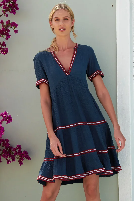 Hot Deals You Can’t Resist!Hot Deals You Can’t Resist!Meredith Embroidered Organic Cotton Dress | Navy/Red Hot Deals You Can’t Resist!Hot Deals You Can’t Resist!Meredith Embroidered Organic Cotton Dress | Navy/Red