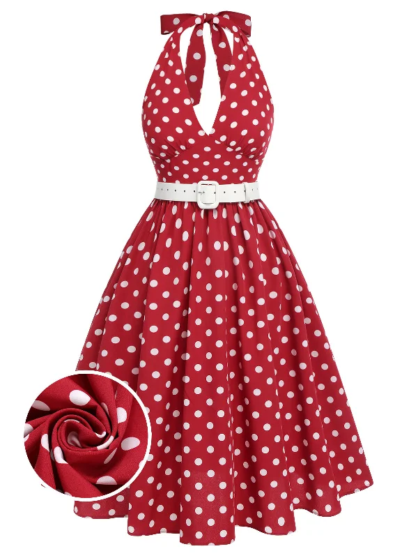Incredible Savings Inside!Incredible Savings Inside!Red 1950s Polka Dot Halter Dress Incredible Savings Inside!Incredible Savings Inside!Red 1950s Polka Dot Halter Dress