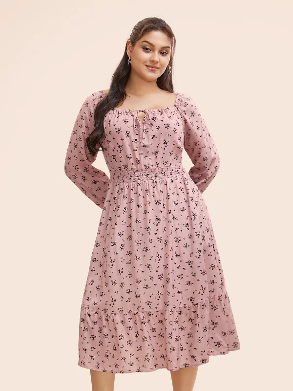 Savings You Can’t Ignore!Savings You Can’t Ignore!Tie Neck Ditsy Floral Shirred Dress Savings You Can’t Ignore!Savings You Can’t Ignore!Tie Neck Ditsy Floral Shirred Dress