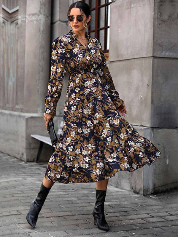 Today’s Deals, Tomorrow’s Regrets!Today’s Deals, Tomorrow’s Regrets!Women's new V-neck waist long-sleeved printed dress Today’s Deals, Tomorrow’s Regrets!Today’s Deals, Tomorrow’s Regrets!Women's new V-neck waist long-sleeved printed dress