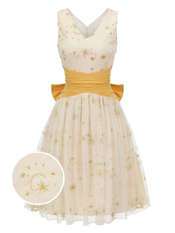 Your Dream Deal is Here!Your Dream Deal is Here!Yellow 1950s Mesh Patchwork Swing Dress Your Dream Deal is Here!Your Dream Deal is Here!Yellow 1950s Mesh Patchwork Swing Dress