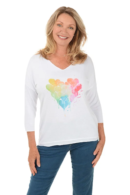 One Day Only – Huge Savings!One Day Only – Huge Savings!Heart Paint Drips Dolman Sleeve Top