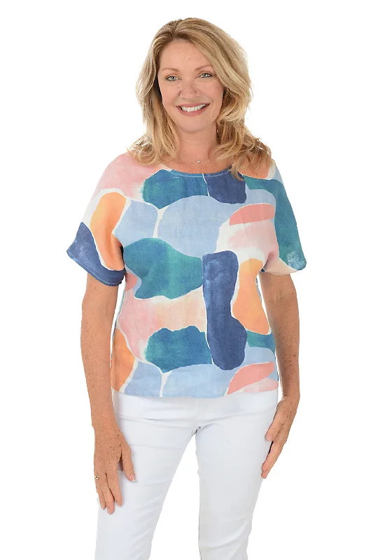 Everything Must Go!Everything Must Go!Curved Shapes Boxy Linen Top