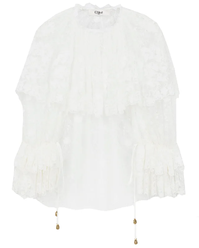 Save More When You Shop More!Save More When You Shop More!Iconic Milk Lace Ruffle Blouse