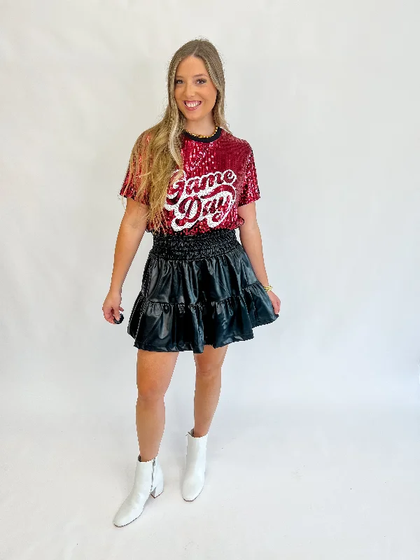 Only a Few Left – Order Now!Only a Few Left – Order Now!Game Day Sequin Top-Red/White