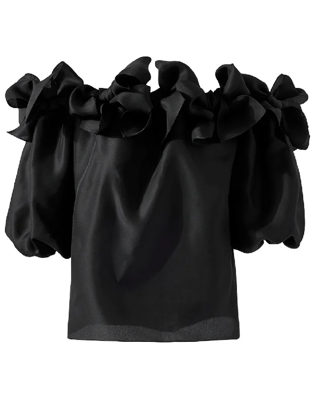 Crazy Discounts Inside!Crazy Discounts Inside!Black Off The Shoulder Bow Blouse