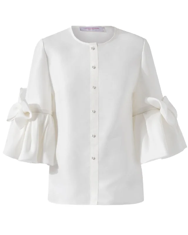 The Best Sale of the Year!The Best Sale of the Year!Ivory Ruffle Bow Sleeve Blouse
