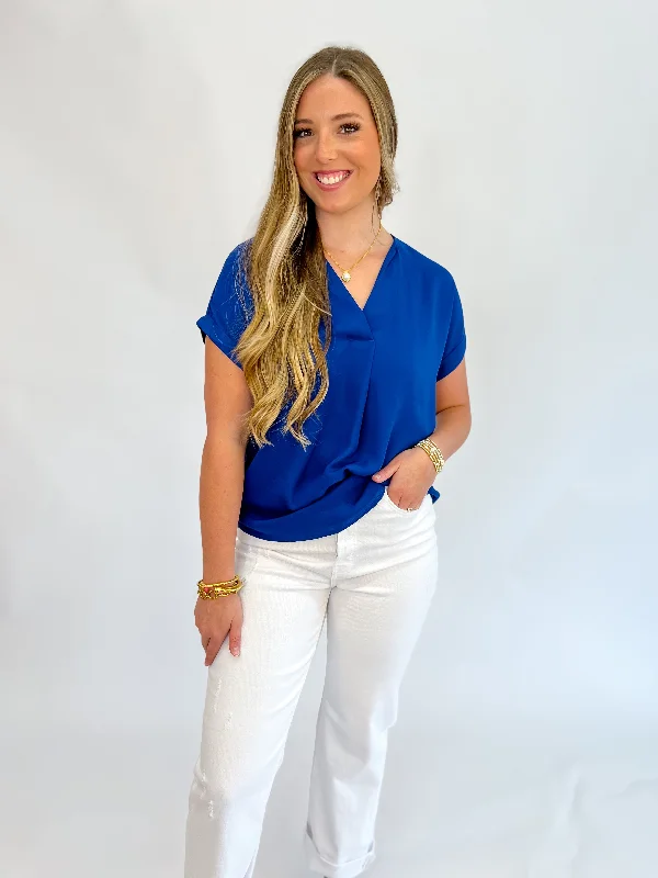 Snag the Best Prices Now!Snag the Best Prices Now![Jess Lea] Whitney Woven Blouse-Navy