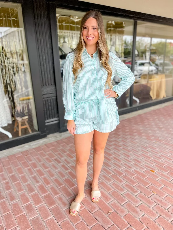 Shop More, Spend Less!Shop More, Spend Less!Kelly Green Striped Button Down Top