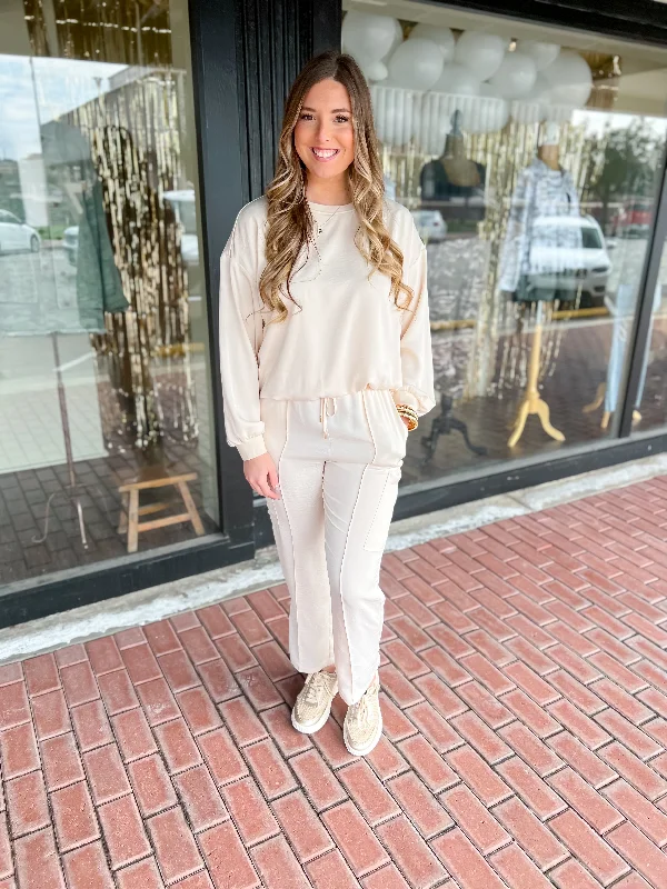 Buy More, Save More!Buy More, Save More!Long Sleeve Bubble Top-Oatmeal