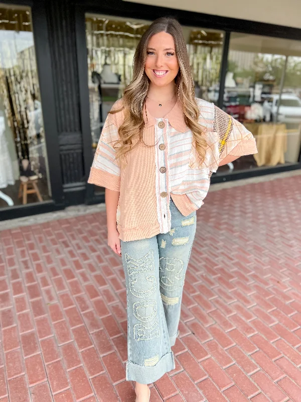 Don’t Wait – Deals Won’t Last!Don’t Wait – Deals Won’t Last![Oli & Hali] Washed Mix Button Front Top