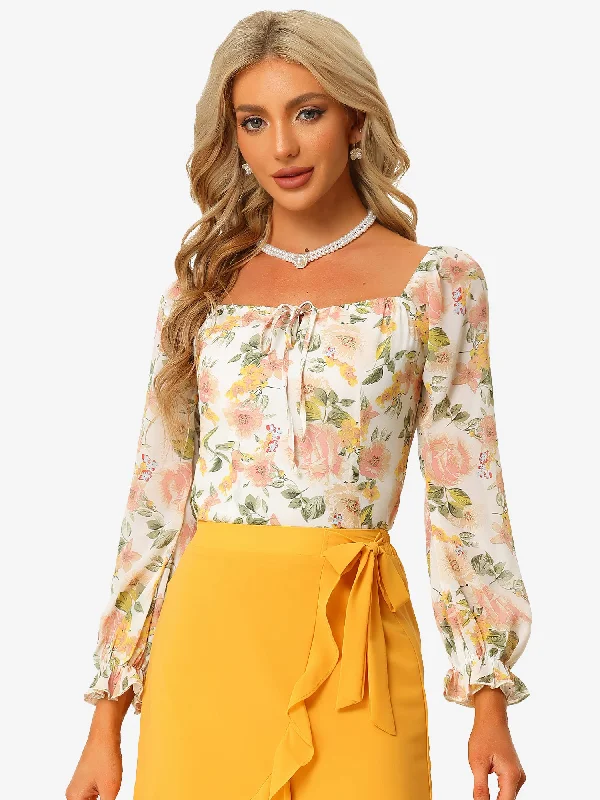 Score Big Savings Today!Score Big Savings Today!Square Neck Tops Smocked Back Puff Sleeve Elegant Floral Blouse Score Big Savings Today!Score Big Savings Today!Square Neck Tops Smocked Back Puff Sleeve Elegant Floral Blouse