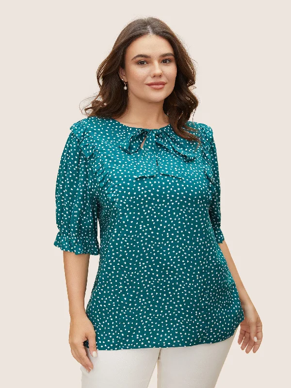 Buy More, Pay Less!Buy More, Pay Less!Rayon Neckline Ribbons Blouse