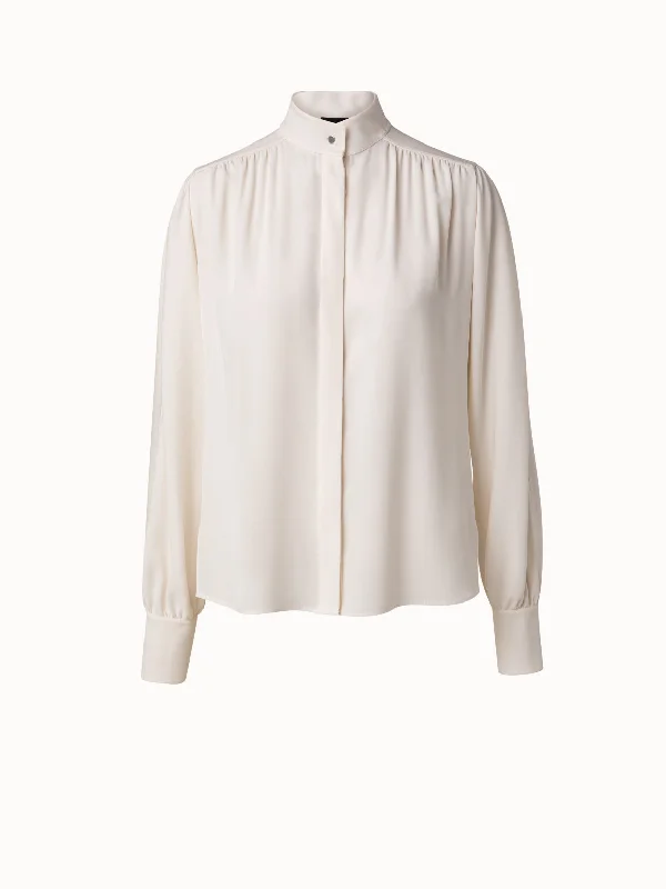 Lowest Prices Guaranteed!Lowest Prices Guaranteed!Silk Crêpe Mock Neck Blouse