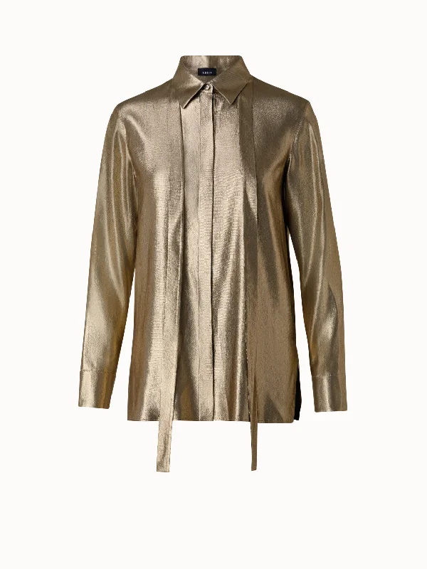 Incredible Savings Inside!Incredible Savings Inside!Silk Lurex Blend Tunic Blouse