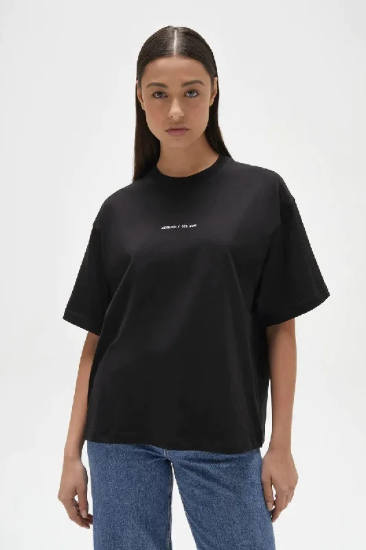 Enjoy Huge Discounts Now!Enjoy Huge Discounts Now!Assembly Label - Womens Organic Established Tee, True Black/White