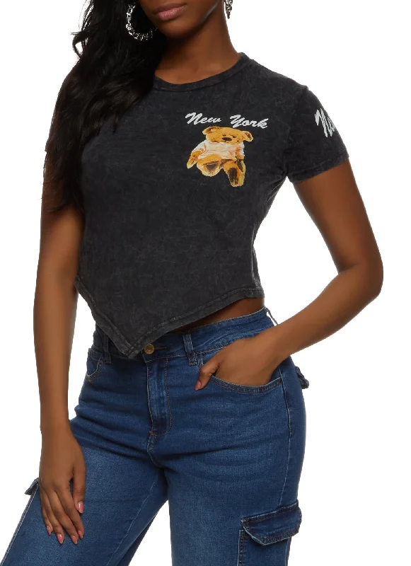 Only a Few Left – Order Now!Only a Few Left – Order Now!Acid Wash New York Brooklyn Bear Crop Top
