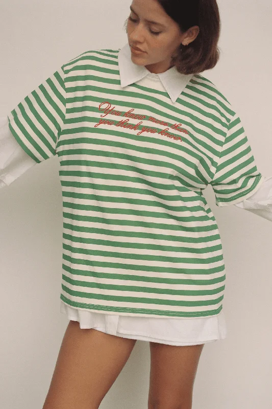 Save Up to 50% Off!Save Up to 50% Off!Commonplace - Morale T Shirt, Green Off White