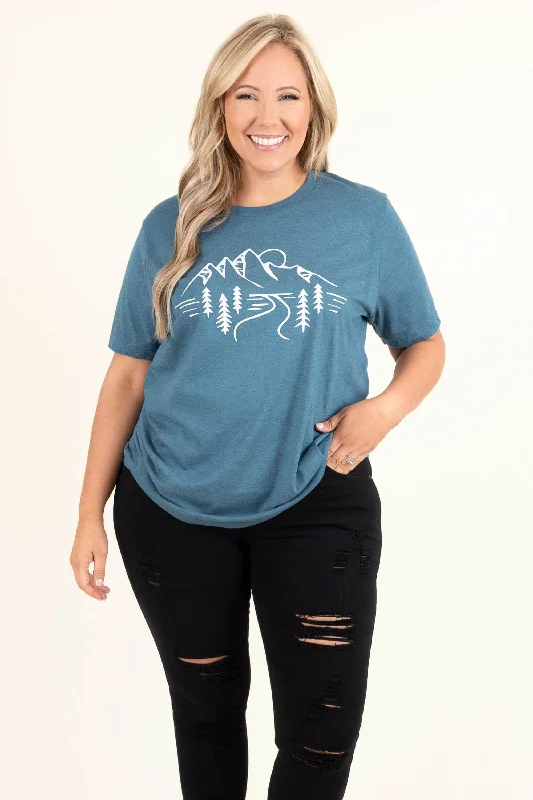Flash Sale – Act Fast!Flash Sale – Act Fast!Exploring Nature Tee, Heather Deep Teal